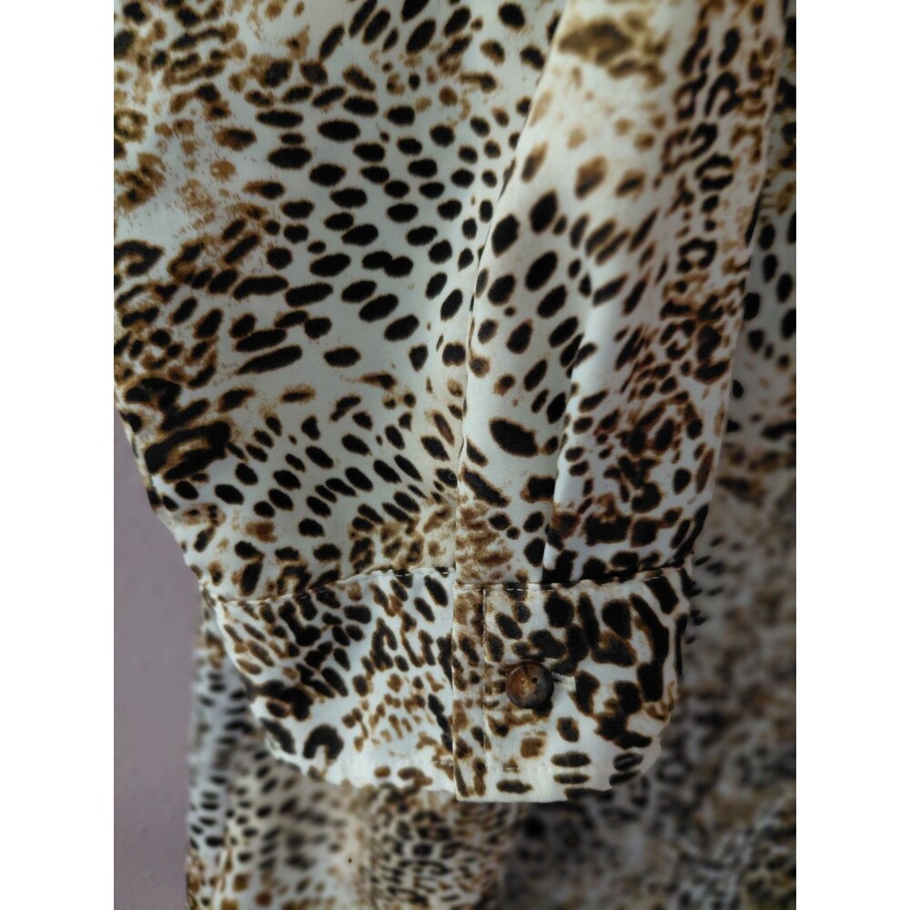 Chicos Women’s Leopard Print Button Down Shirt Tunic Animal Print Size 3(XL) - Picture 5 of 11
